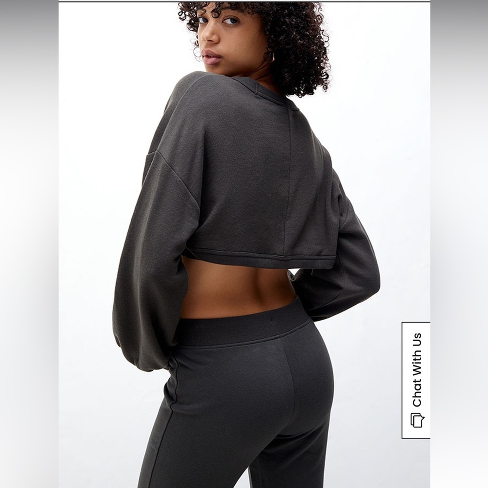 Pacsun Catalina Cropped Shrug Sweatshirt Dark Green